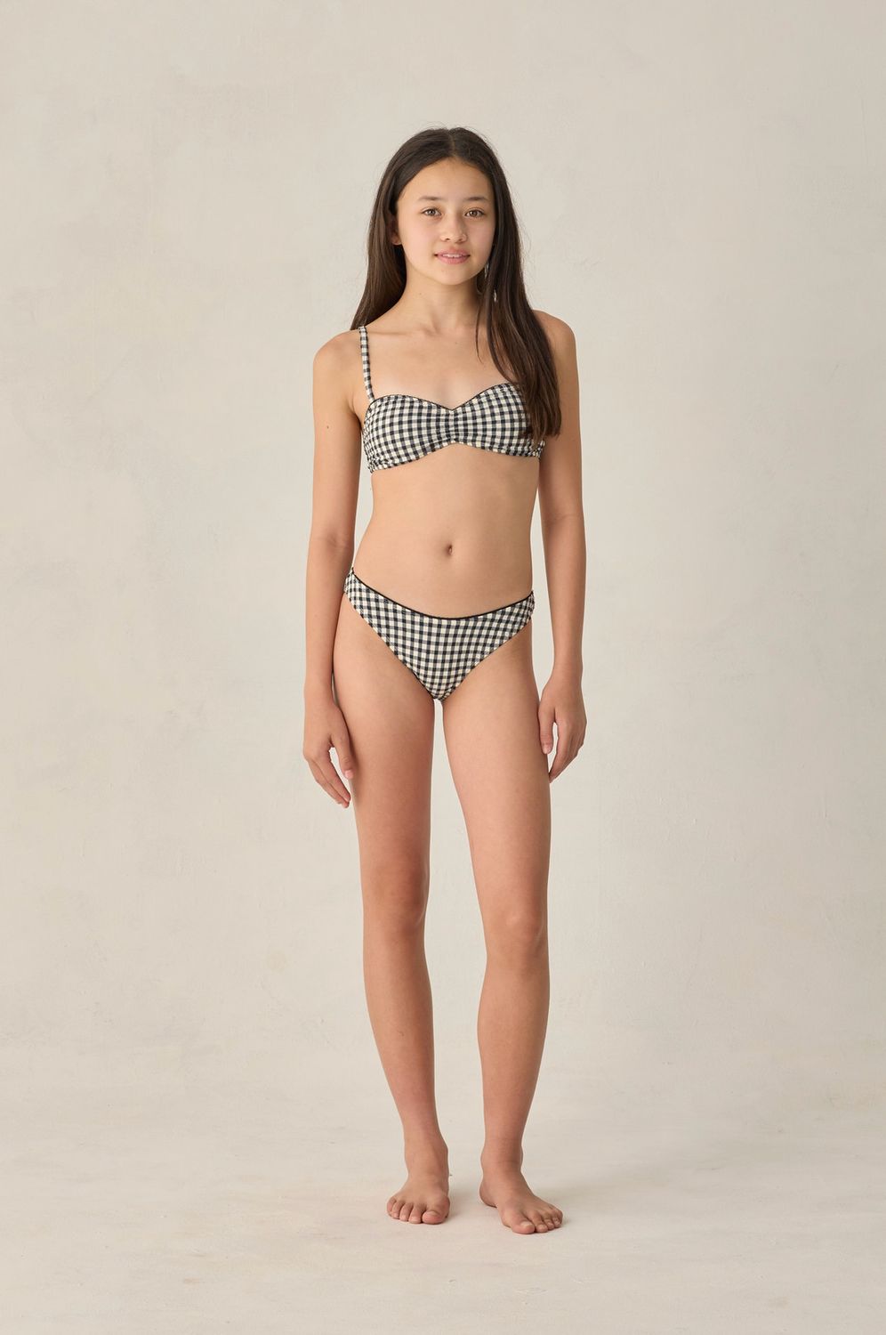 TEEN CARDIFF BIKINI SET BLACK GINGHAM