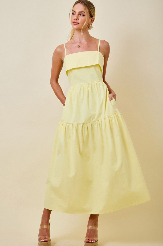 overlay tiered midi dress