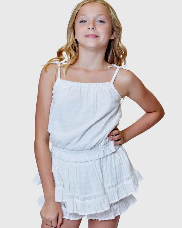 swiss dot ruffle skort