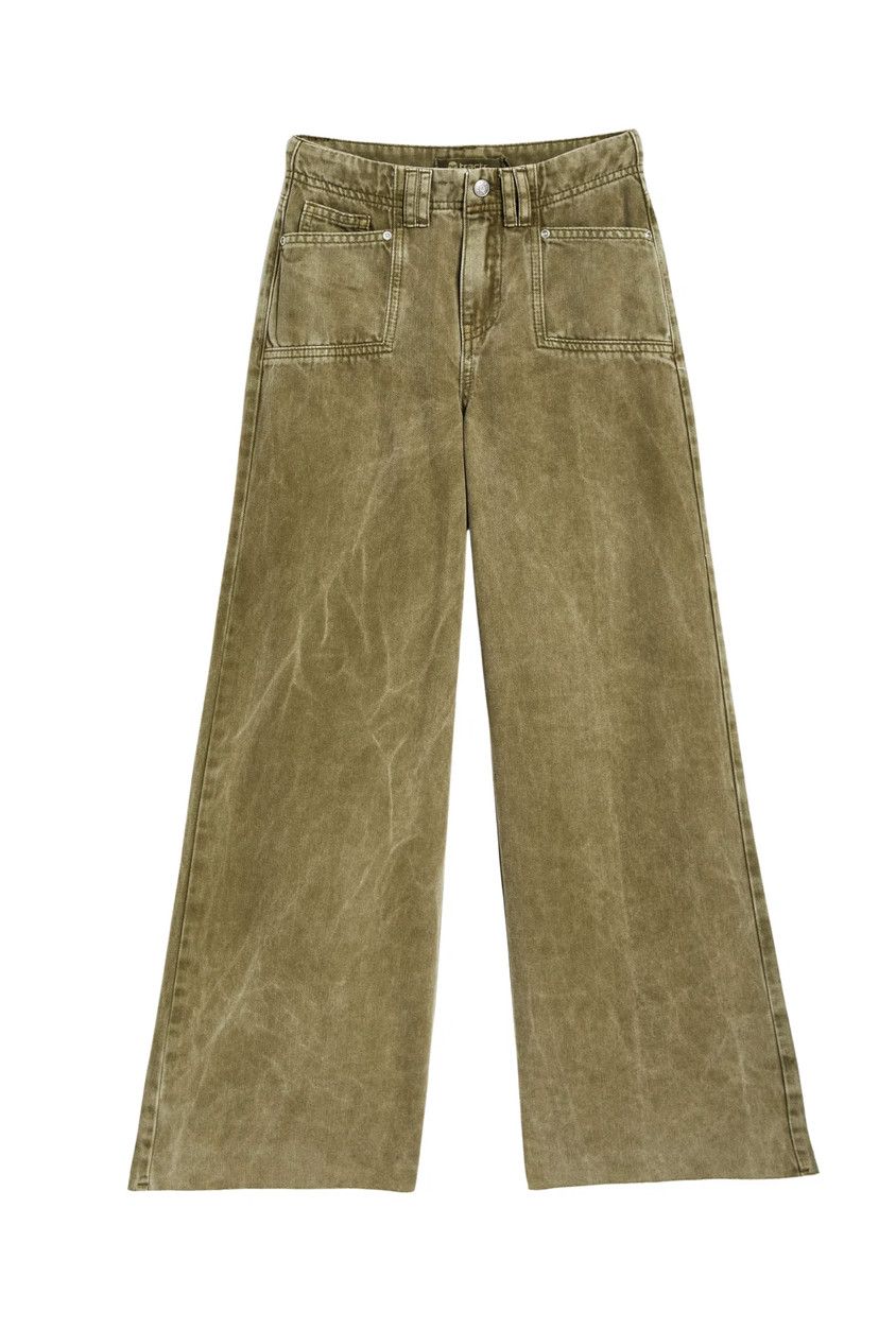 utility pocket wide leg- olive