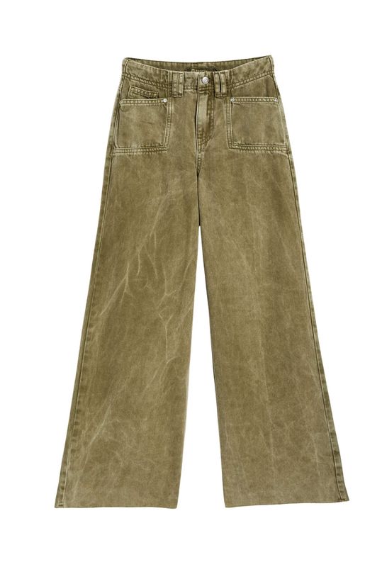 utility pocket wide leg- olive