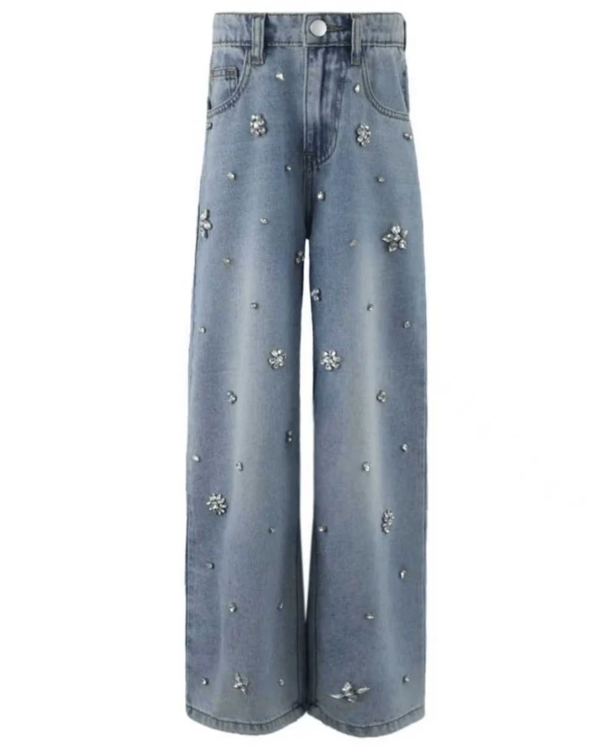 crystal flower jeans