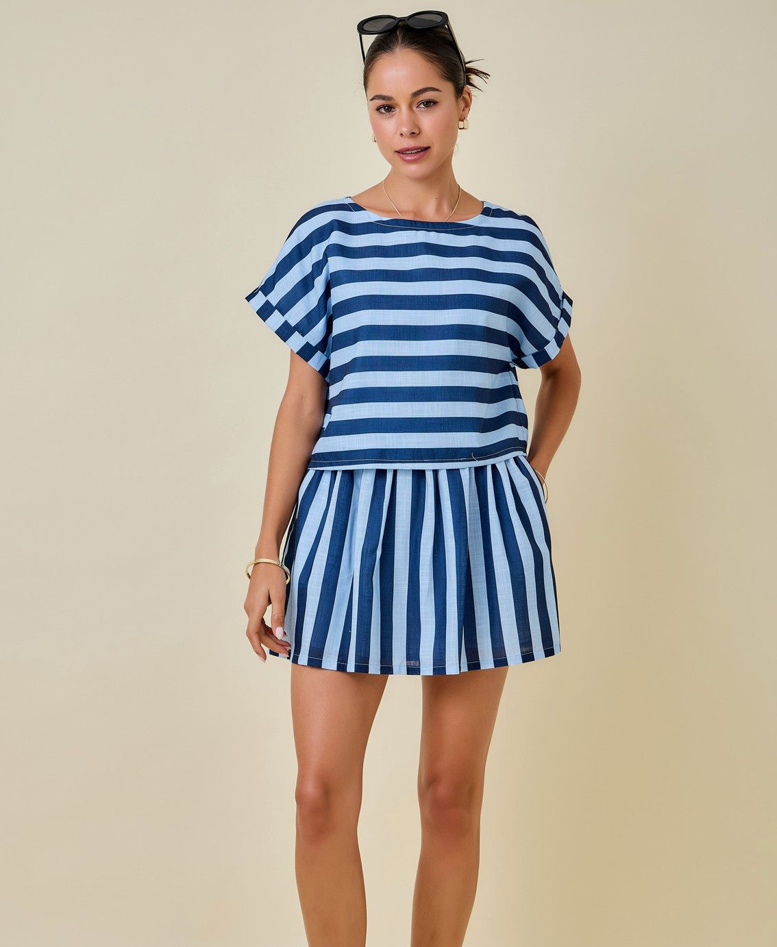 sideline stripe set- navy/blue