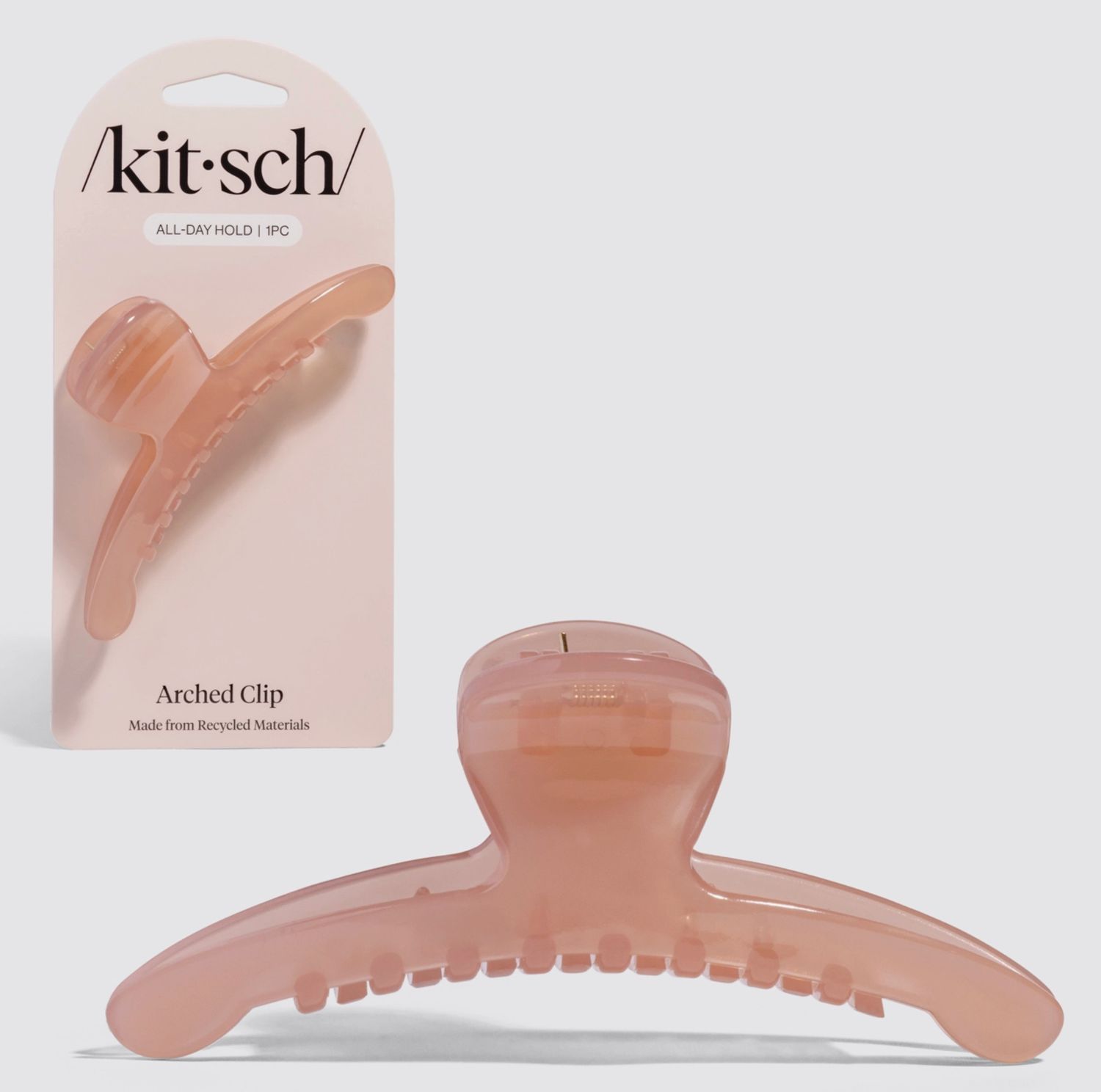 recycled pastic large arched clip - blush