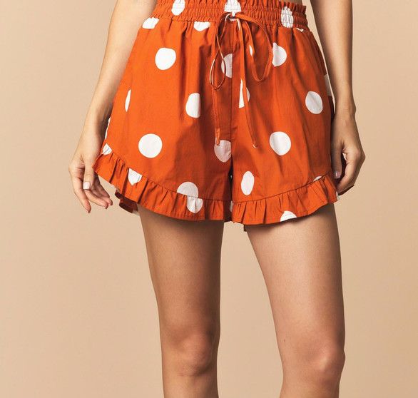 longhorn dot ruffle shorts