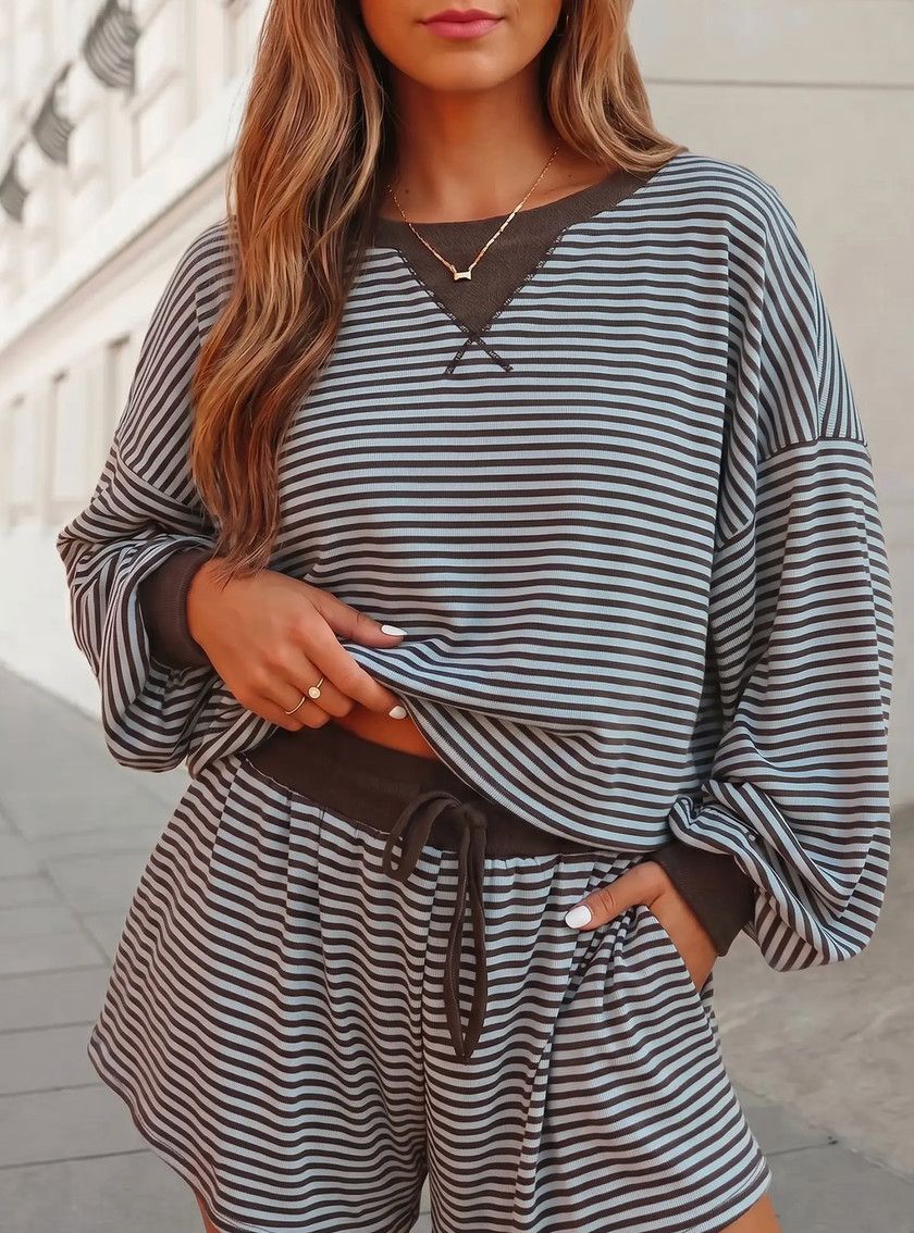 stripe ls lounge set
