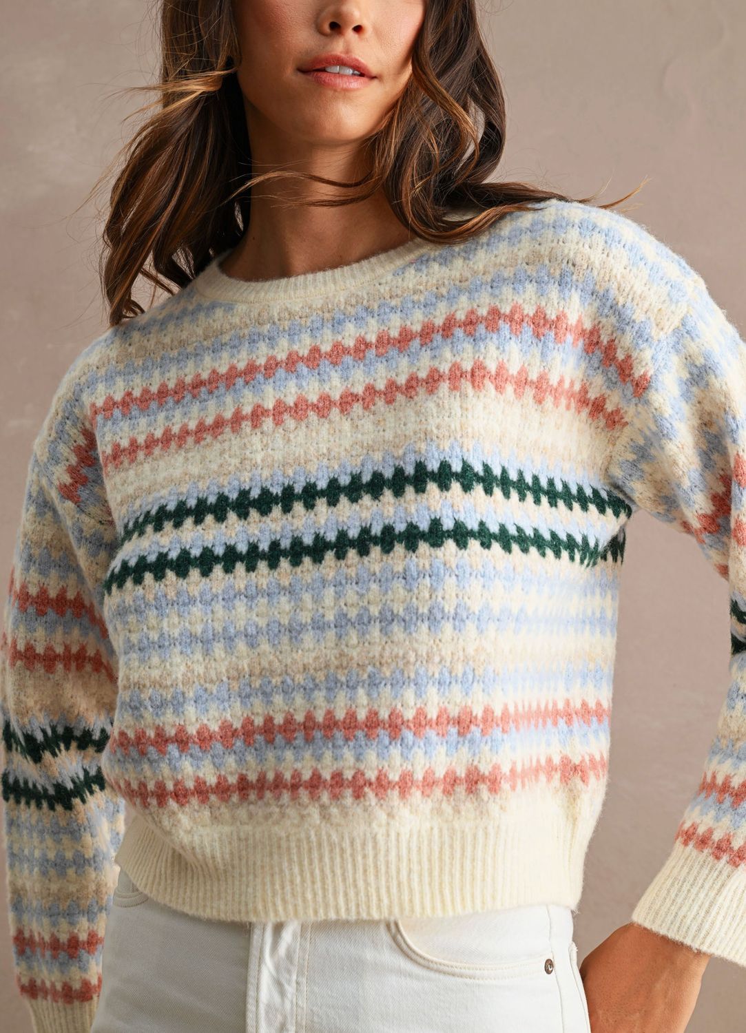 cici stripe crop sweater
