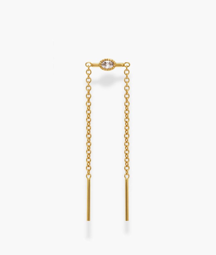 nicole oval threader earring