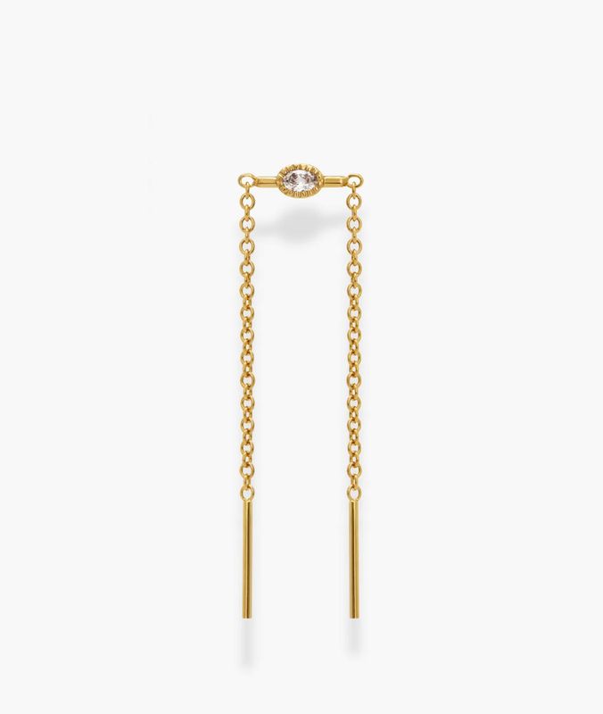 nicole oval threader earring