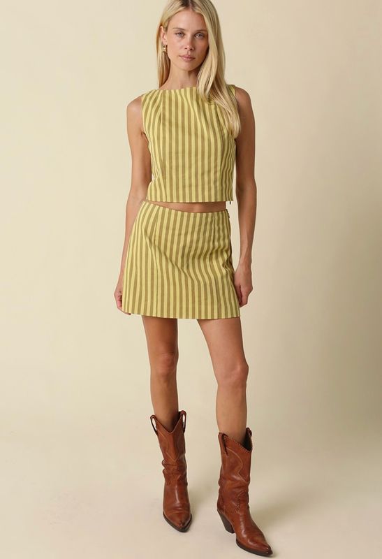 amara stripe crop set