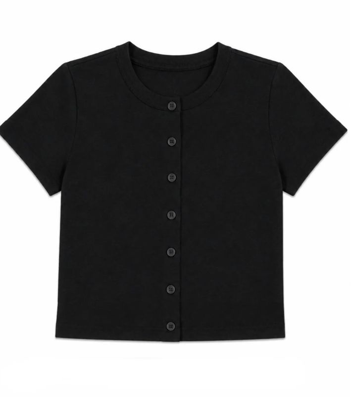 drew hacci button top