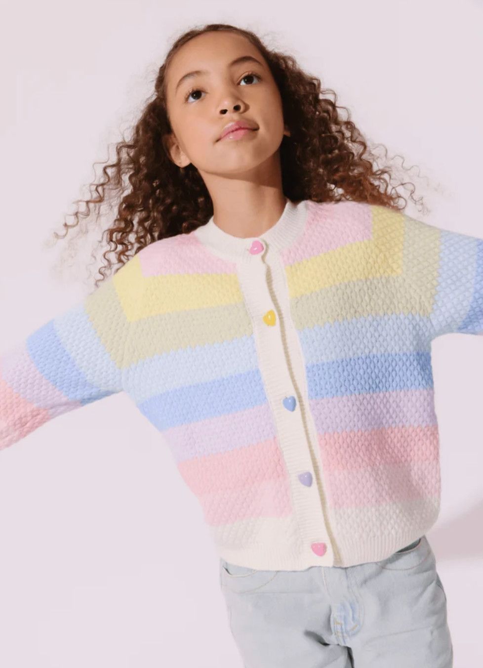 pastel rainbow knit cardigan