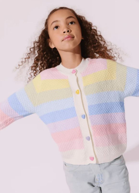 pastel rainbow knit cardigan
