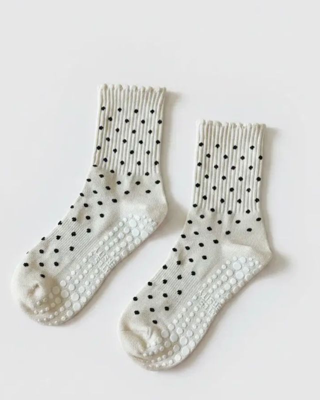 polka dot pilates socks