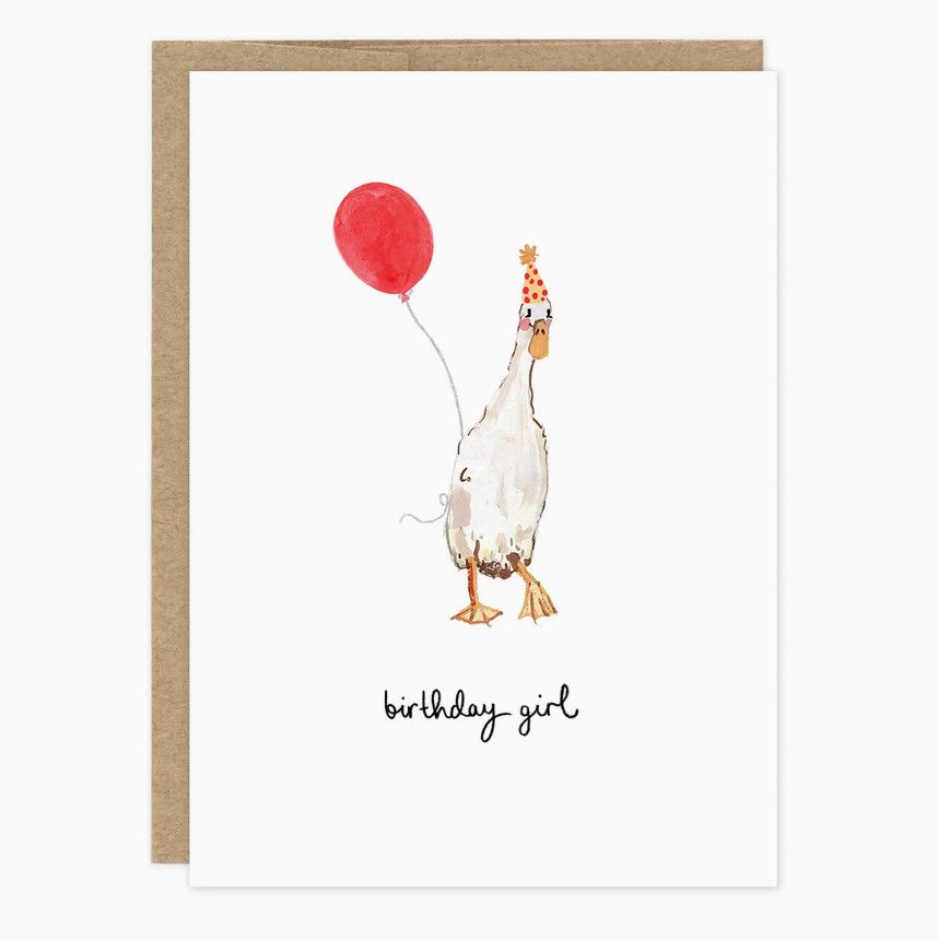 duck birthday girl card