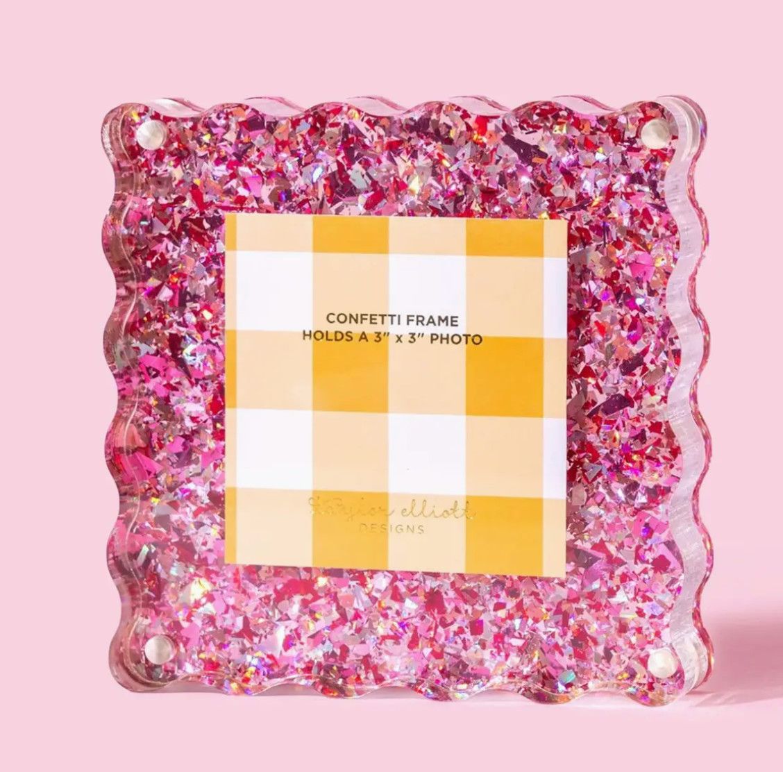 pink confetti frame