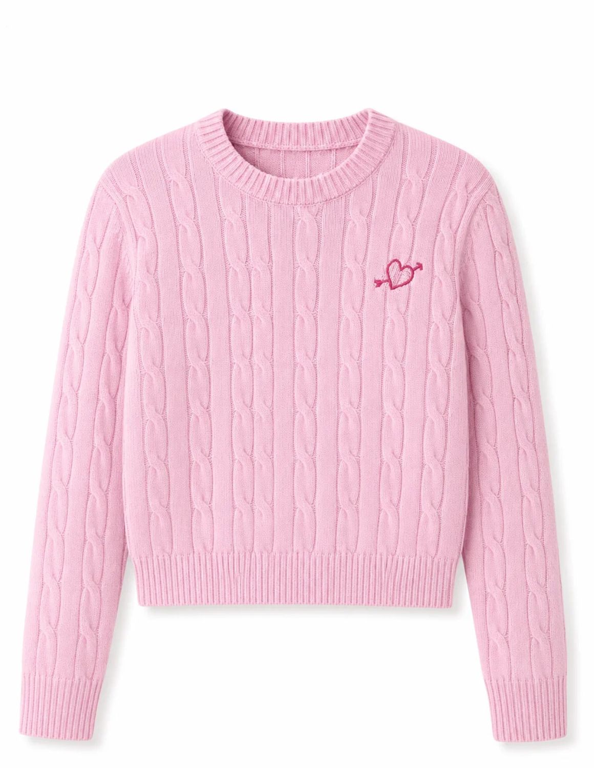 leighton cable knit heart sweater