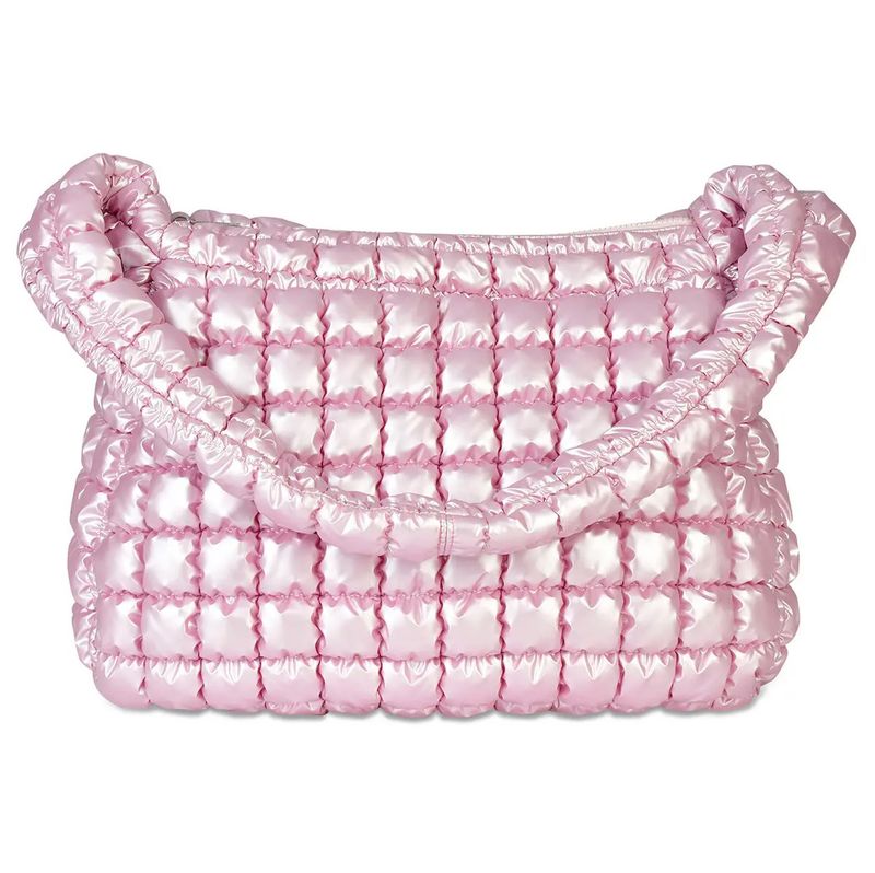 icy rose puffer overnight bag