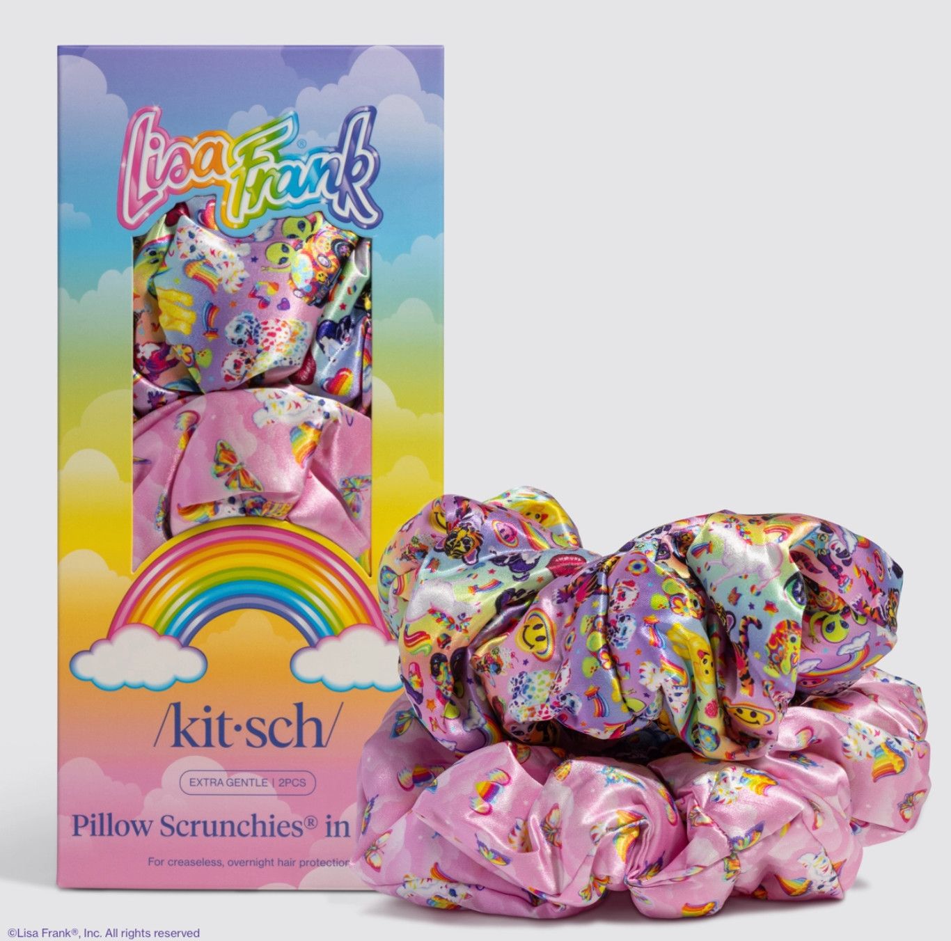 lisa frank x kitsch pillow scrunchies