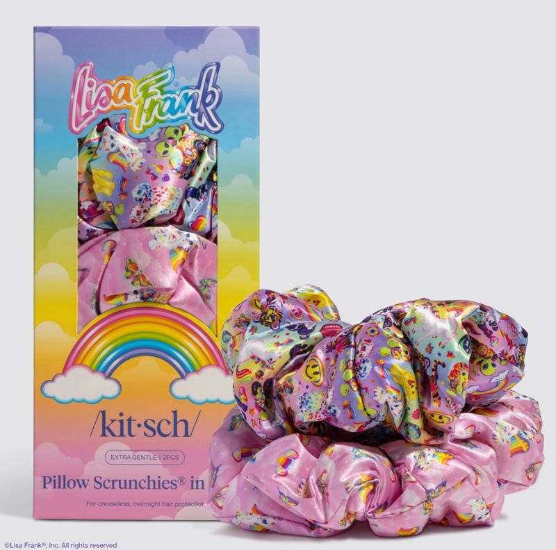 lisa frank x kitsch pillow scrunchies