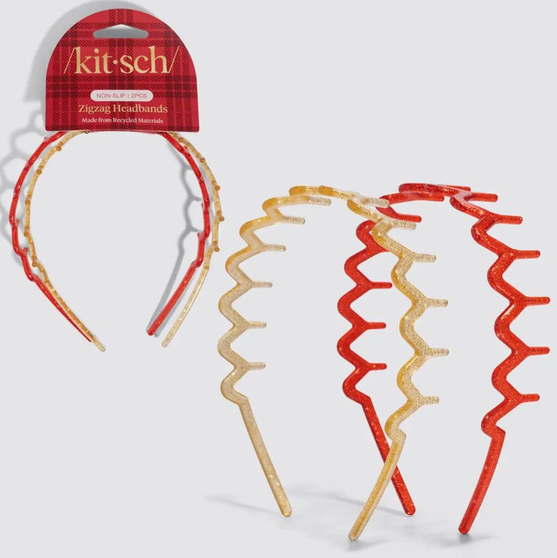 holiday zigzag headband set