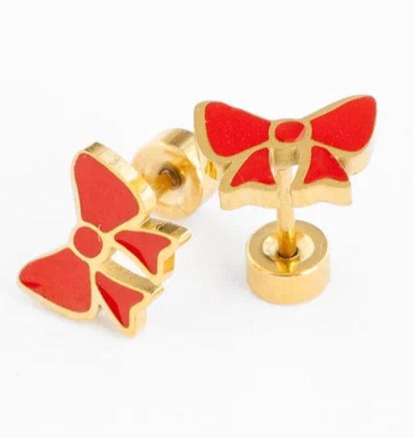 red bow studs