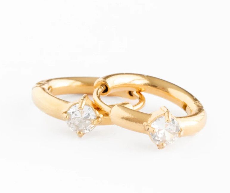 single diamond hoops