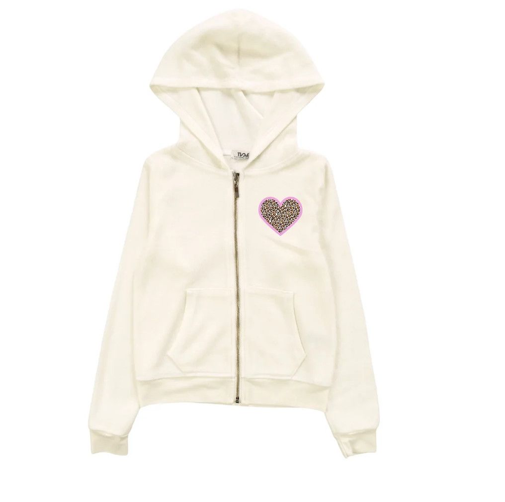 zip hoodie leopard heart