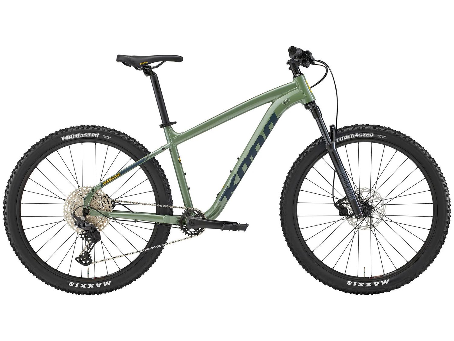 Kona Cinder Cone Gloss Metallic Green w/ Matte Black Forest &amp; Indicator Yellow Decals Large