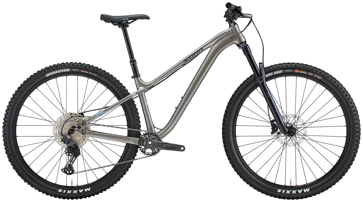Kona Honzo Dee Luxe Gloss Metallic Grey w/ Charcoal &amp; Cyan Decals w/ SRAM Large