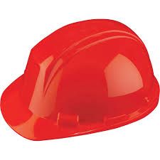 542R05 HARD HAT W PAD HIVIS RED RATCHET SIDE IMPACT
