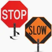PADDLE STOP/SLOW COROPLAST SIGN