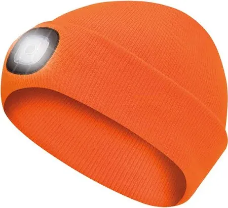 5675 ORANGE KNIT TOQUE WITH LED HEADLIGHT 5675 ORANGE KNIT TOQUE WITH LED HEADLIGHT