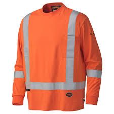 339SFA-M FR/ARC RATED LONG-SLEEVED SAFETY SHIRT - 100% COTTON - ORANGE