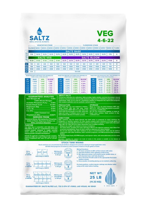 SALTZ VEG 25 lb
