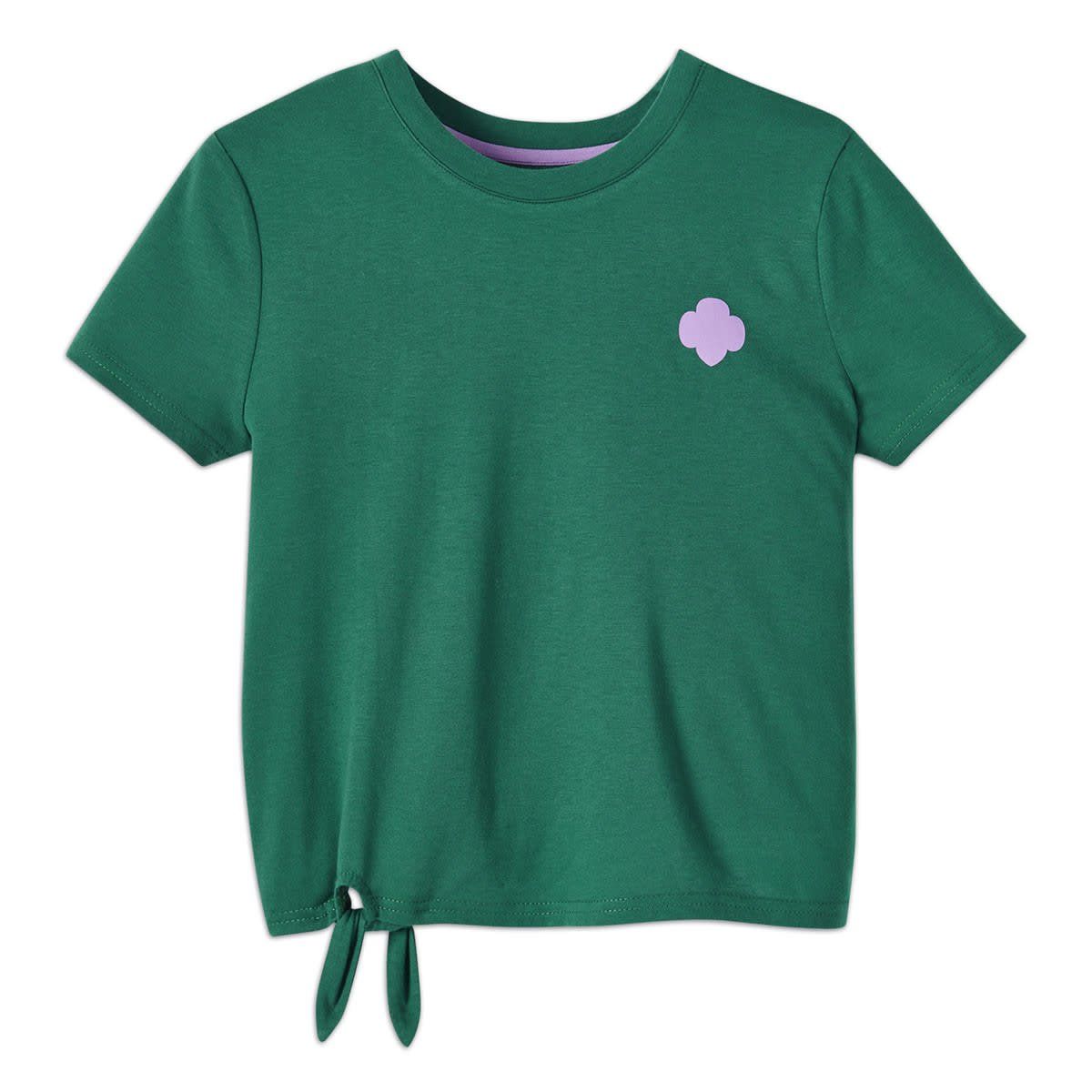 Green Side-Tie Trefoil Tee