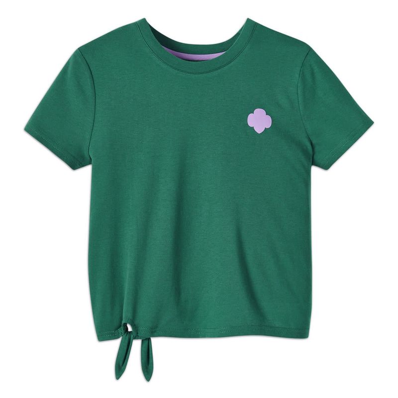 Green Side-Tie Trefoil Tee