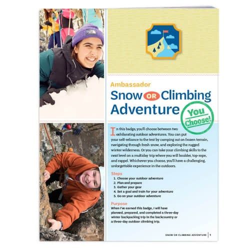 Badge Requirements - Ambassador Snow or Climbing Adventure