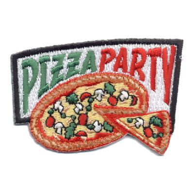 Pizza Party Fun Patch (black border)