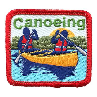 Canoeing Fun Patch - Red square