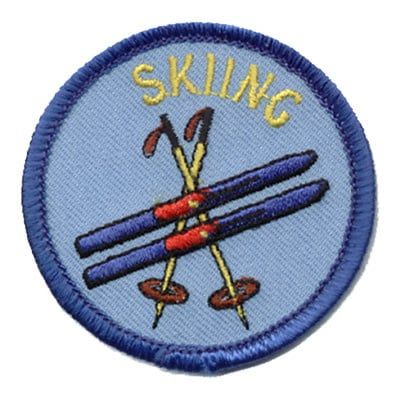 Skiing Fun Patch - Blue circle