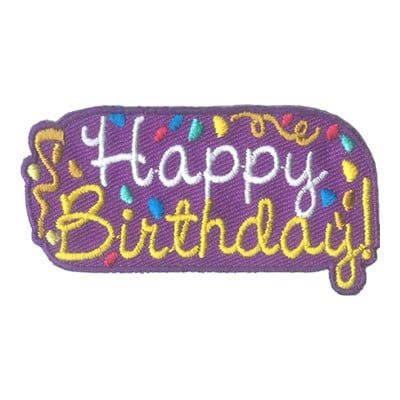 Happy Birthday Fun Patch (Purple)
