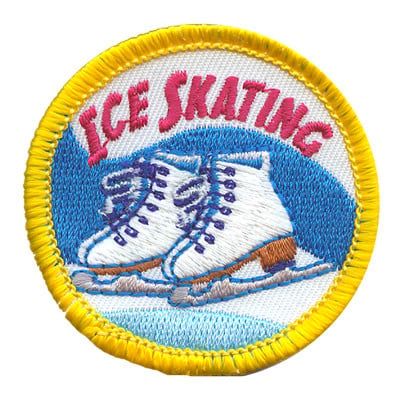 Ice skating Fun Patch - yellow border