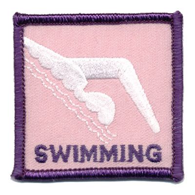 Swimming Fun Patch - Pink square
