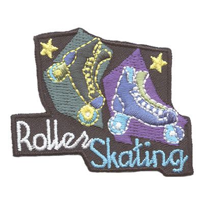 Roller Skating Fun Patch - black stars
