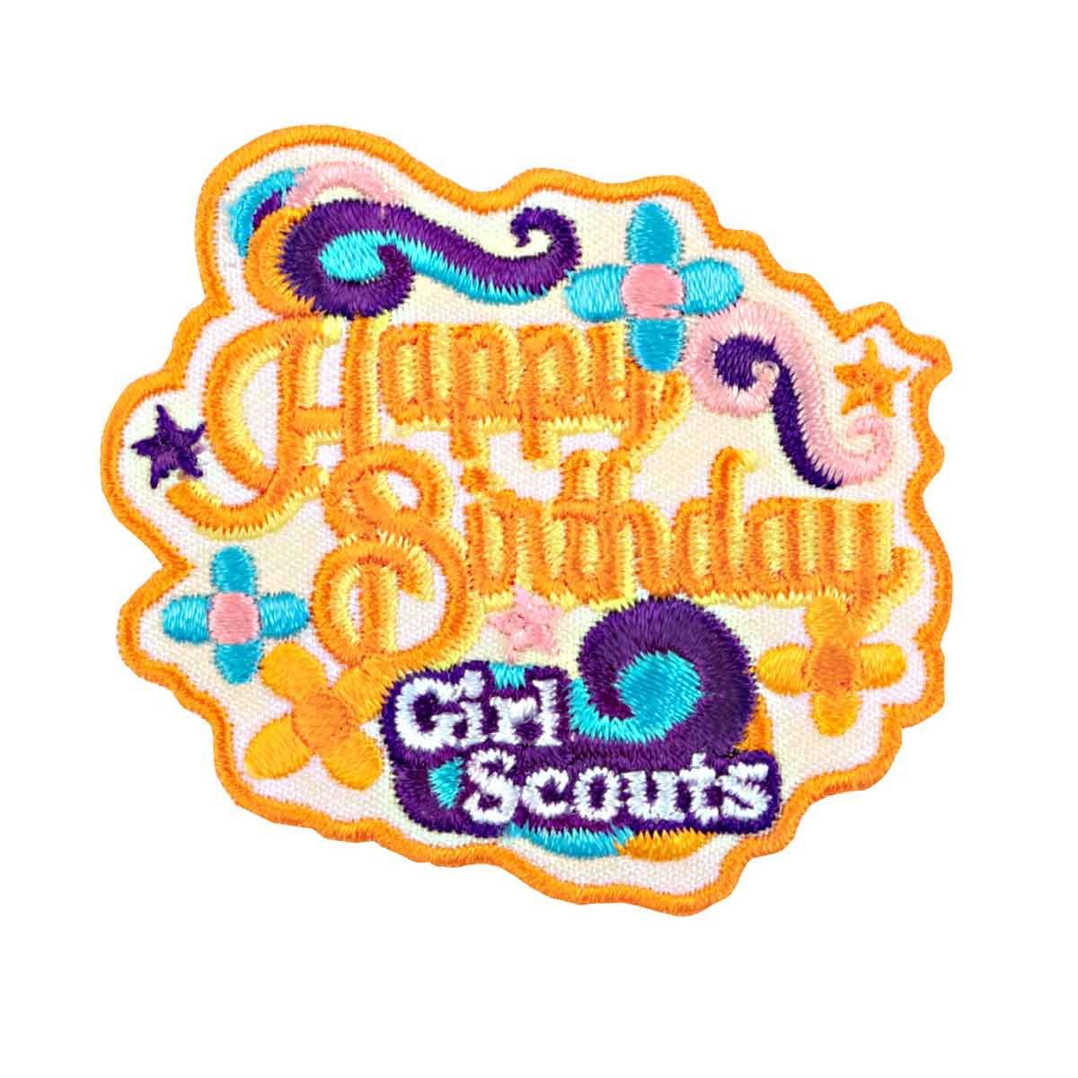 Happy Birthday Yellow Iron-On Fun Patch