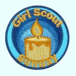 Girl Scout Sunday (gold candle) Iron-On Patch