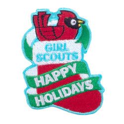 Happy Holidays (Cardinal on Stocking) Fun Patch