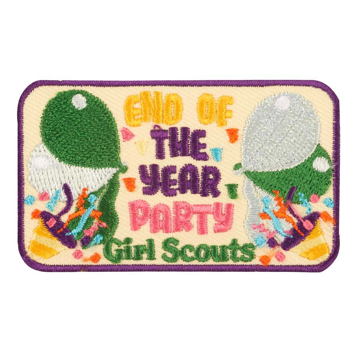 End of the Year Party Iron-On Patch - Green Balloons