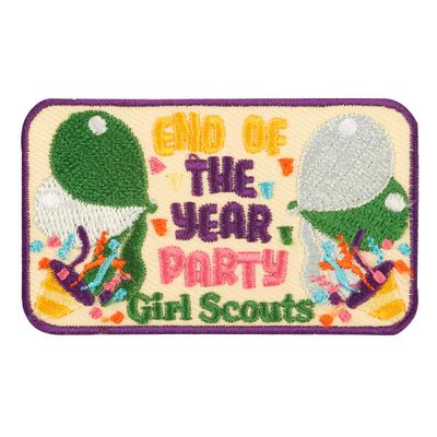 End of the Year Party Iron-On Patch - Green Balloons